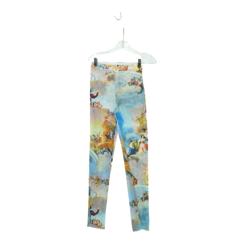 Fashion Nova Baroque Style Women Oil Painting Pants Size Small S 95% Polyester